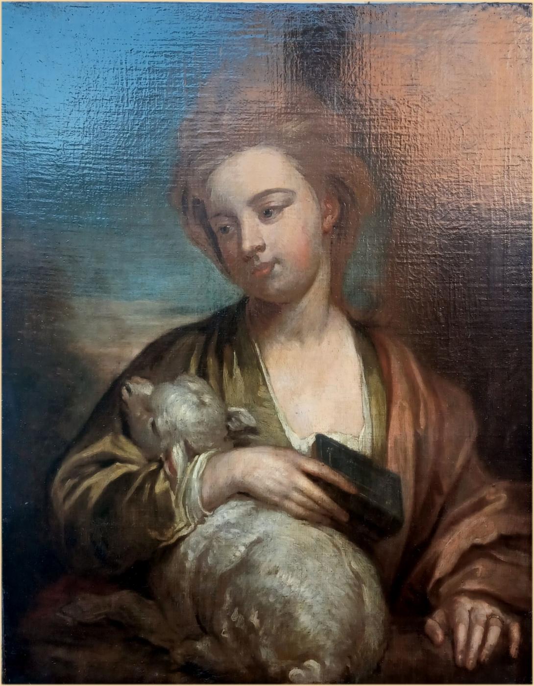 Portrait of Catherine n e Kneller Huckle as St Agnes circa 1676